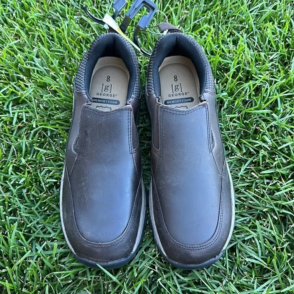 George Men's Trent Rugged Casual Slip-On Shoes size 8 || genuine leather